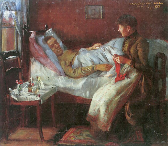 Lovis Corinth Vater Franz Heinrich Corinth auf dem Krankenlager